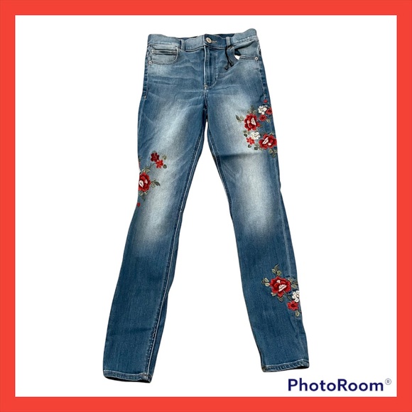Express Embroidered Denim Jeans Blue Size 2 regular